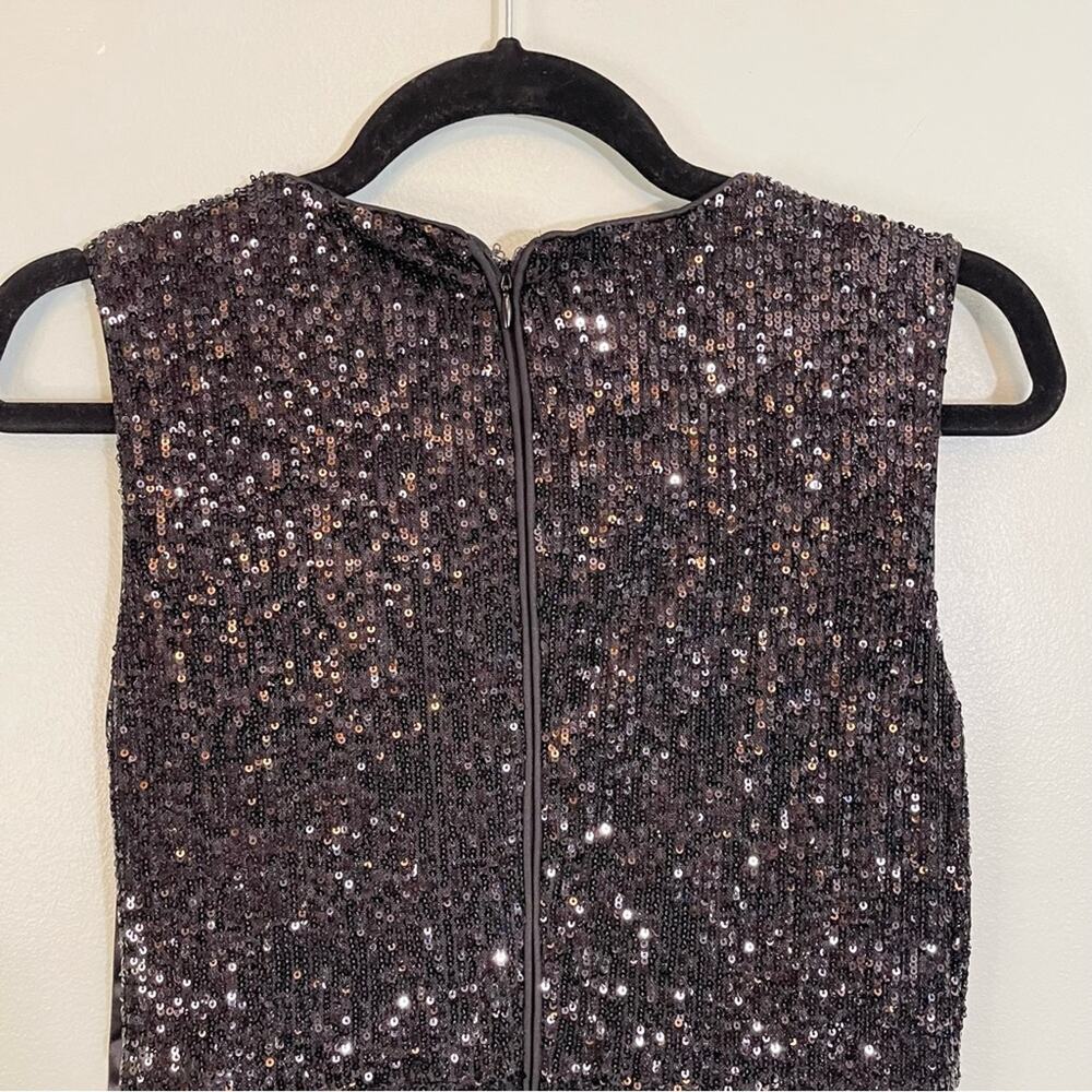 Calvin Stretch All Over Sequin Knot Detail Party Sheath Dress Black Size 8P NWT - Picture 9 of 15